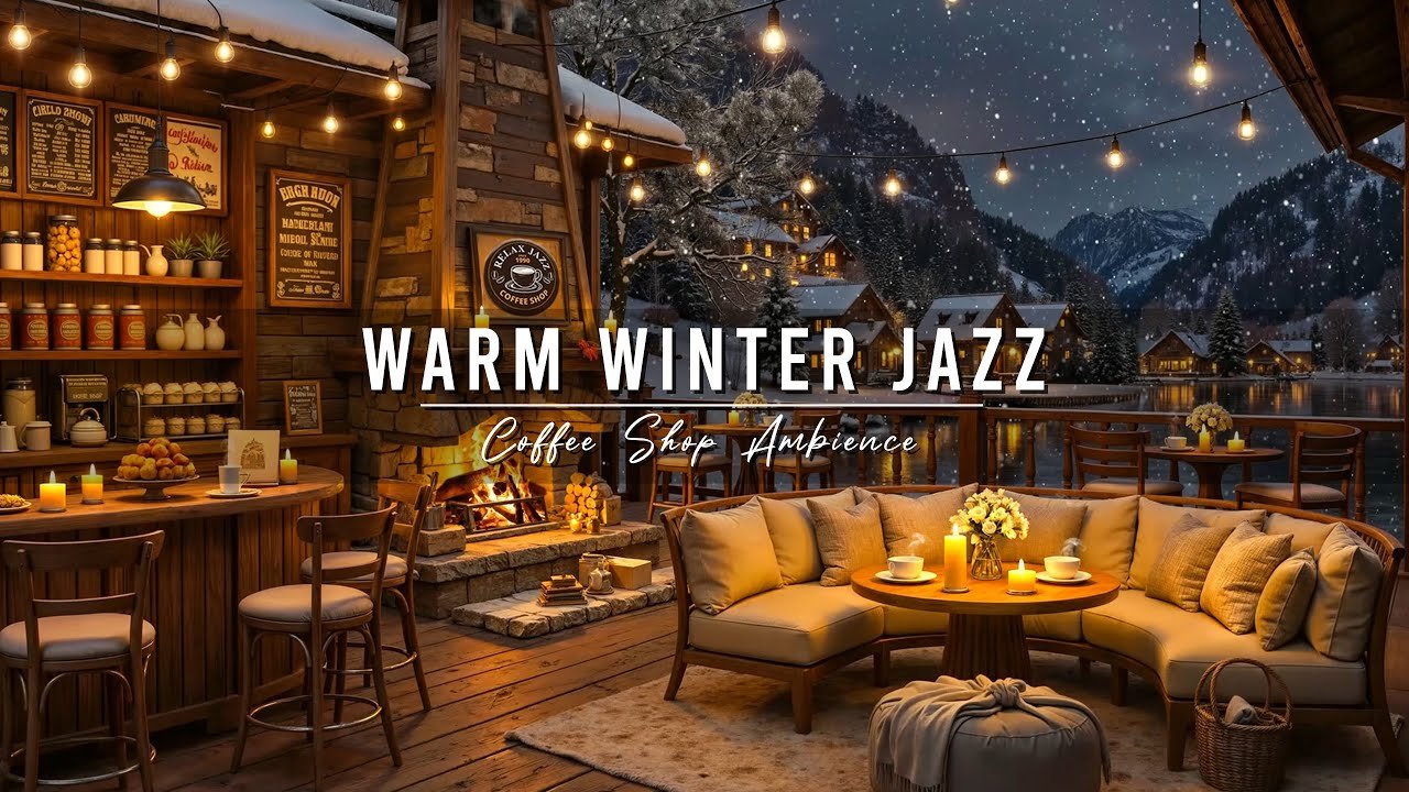 Warm Jazz Music at Winter Coffee Shop Ambience for Work, Study ⛄ Relaxing Jazz Instrumental Music